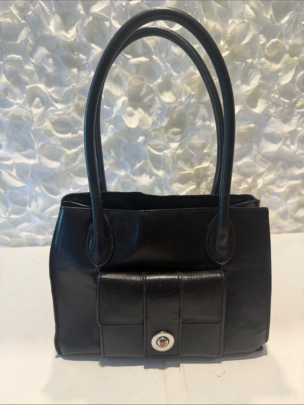 Wilsons Leather Black Leather Tote with Front Pocket